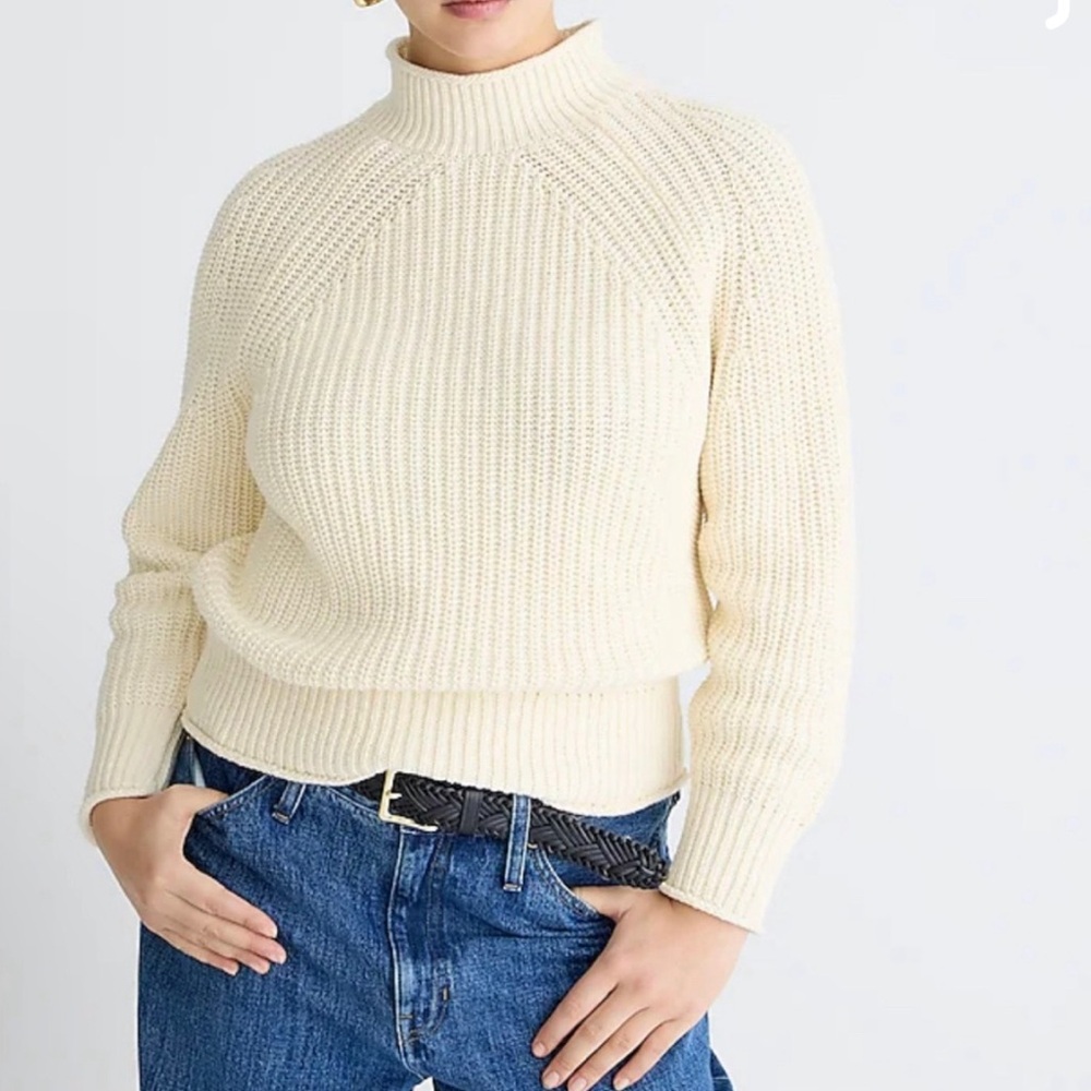 J Crew Relaxed Roll Neck Cotton Sweater XS